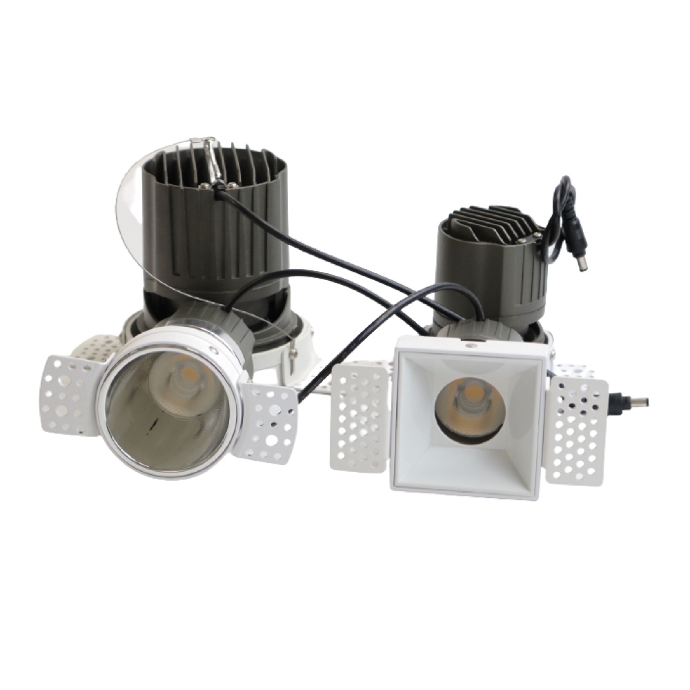 Downlight LED COB cuadrado redondo UGR&lt;10 serie profunda IP65 Downlight ajustable con ángulo de haz 15D-38D