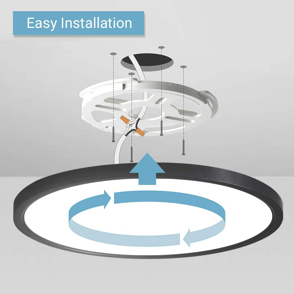 Iluminación de techo redonda de 15 pulgadas, 30W, IP44, ubicación húmeda, 4000LM, superbrillante, delgada, 3CCT, 3K/4K/5K, Panel de luces LED de montaje empotrado ajustables