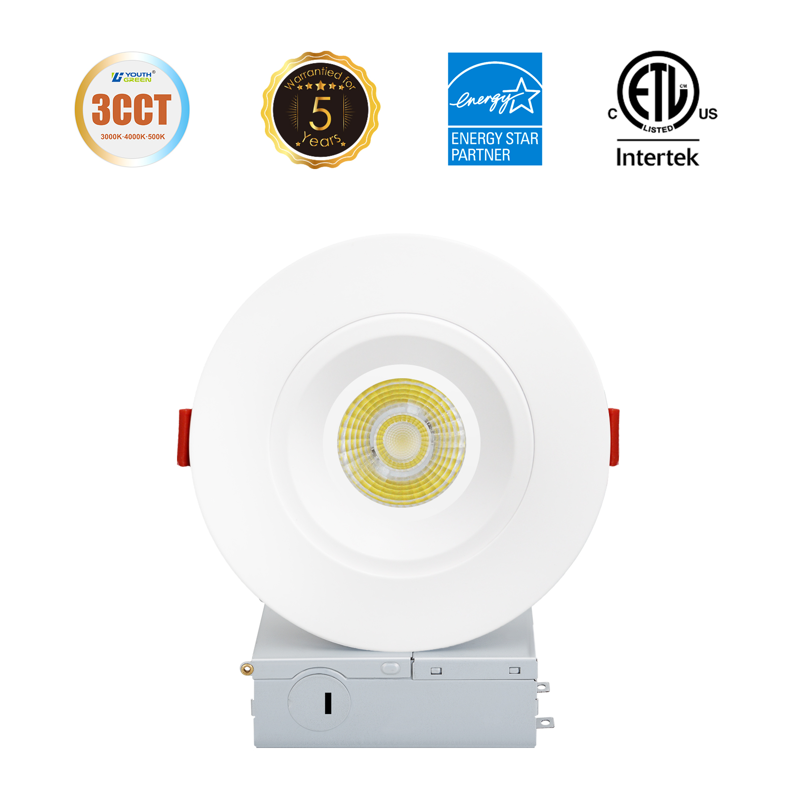 Iluminación de techo empotrada LED de 4 pulgadas Downlight antideslumbrante