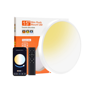 15 pulgadas 2,4G control remoto inteligente + Panel de montaje empotrado LED Bluetooth 30W 4000LM ETL Energy Star listado luz de techo interior 