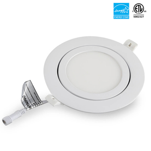 Luz empotrada LED de cardán regulable de 4 '', 9W, redonda, de un solo Color, 3000K/4000K/5000K/6000k, 3CCT, con caja de conexiones, 120V, certificación ETL, clasificación IC 