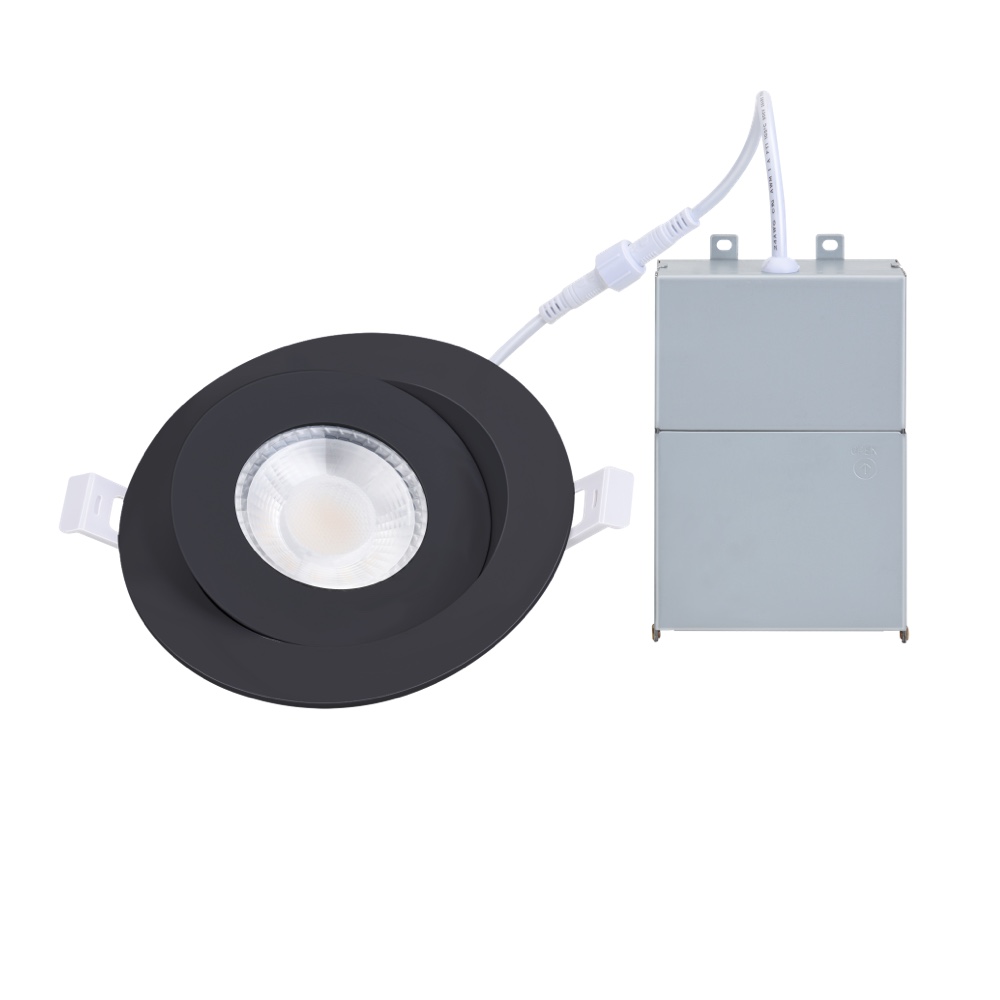 Downlight empotrable con cardán LED negro