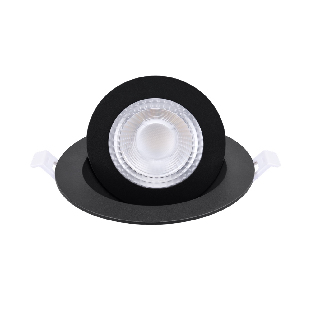 Downlight empotrable con cardán LED negro