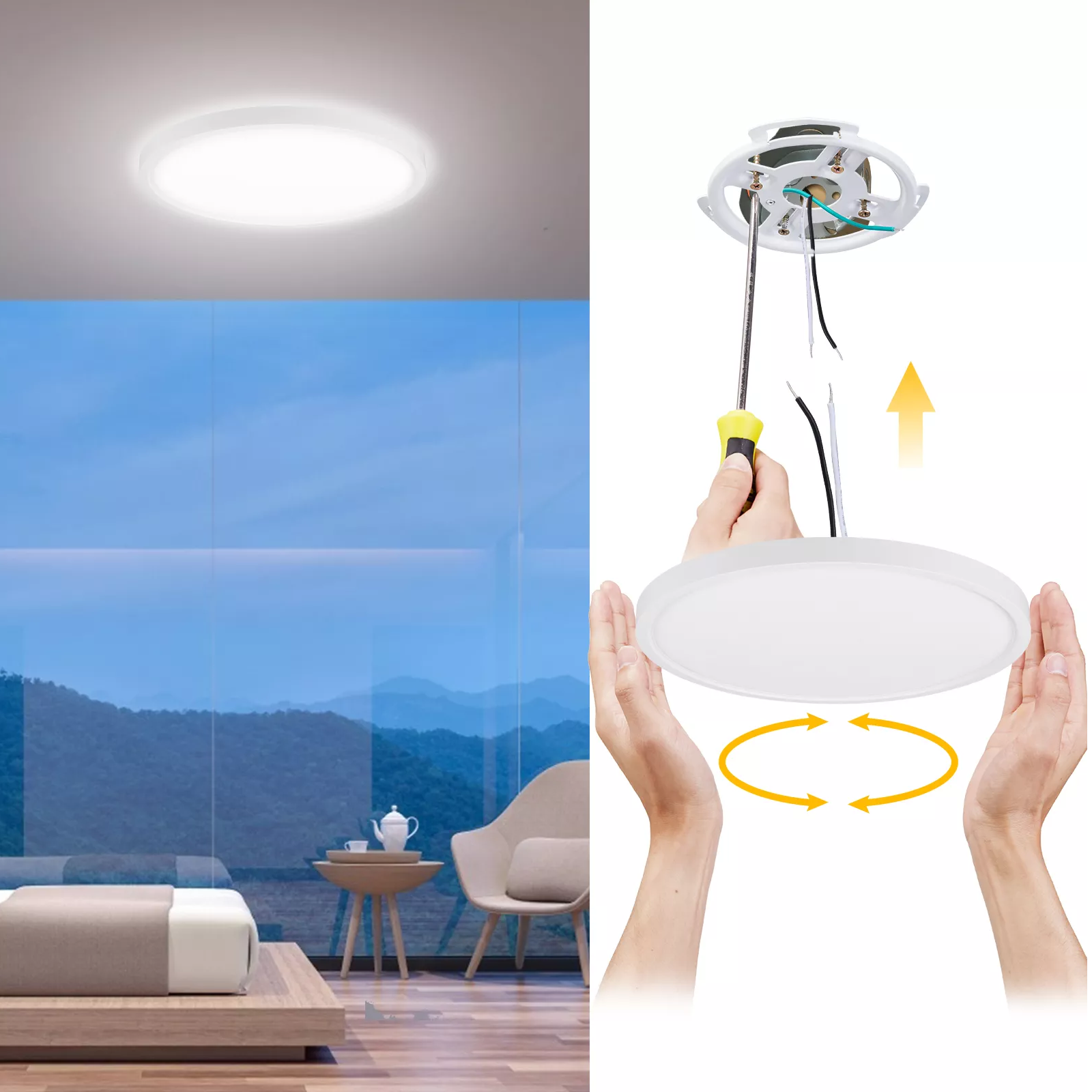 9 pulgadas Smart WIFI CW 2000K-6000K LED Panel de montaje empotrado ETL Energy Star enumeró iluminación interior