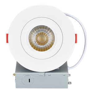 Downlight de cardán COB empotrado LED redondo regulable de 4' con caja de conexiones 120V ETL con clasificación IC