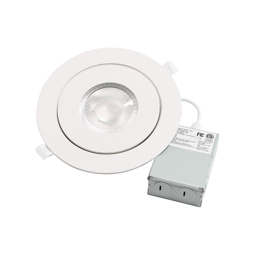 6'' Color redondo seleccionable 3000K/4000K/5000K/6000k 3CCT 5CCT 3CCT+WS Luz empotrada LED con cardán regulable con caja de conexiones 120V Clasificación ETL IC 