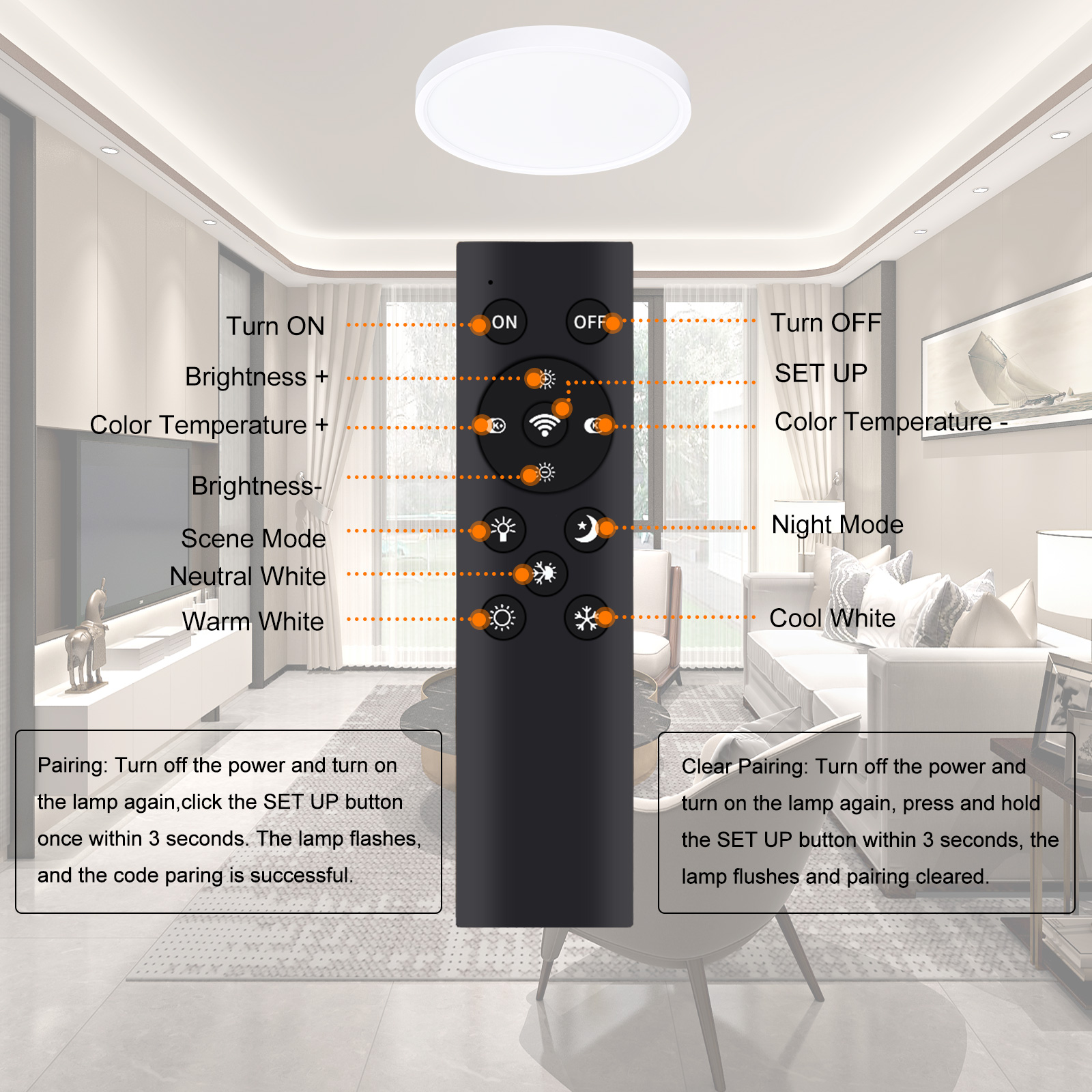 Luces de panel de cardán LED húmedas 3CCT con control remoto de 4 pulgadas 2.4G con caja de conexiones Iluminación de techo con clasificación IC regulable ETL Energy Star listado YG002D9-R-2L-2.4G