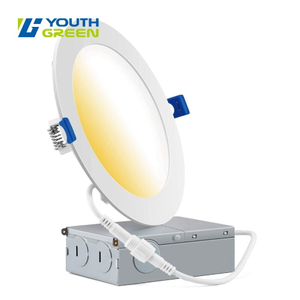 Downlights empotrables LED 3CCT de 6 pulgadas y 12 vatios con panel delgado de 1300 lm con certificación ETL Energy Star