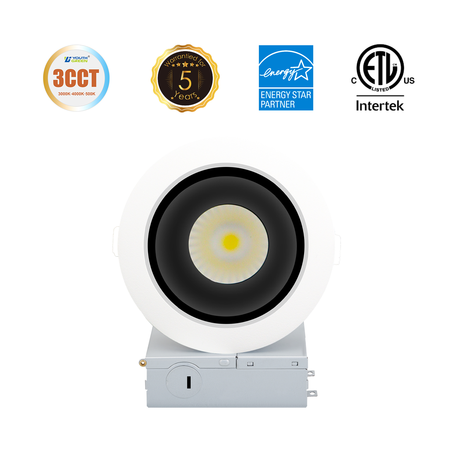 El punto antideslumbrante del cambio del CCT regulable enciende Downlight del techo