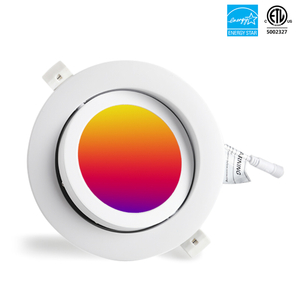 4 '' WIFI RGB 2000K-6000K DAMP LED Panel de cardán empotrado Downlights con caja de conexiones Iluminación de techo con clasificación IC regulable ETL Energy Star listado YG002B9-R-5L-WIFI