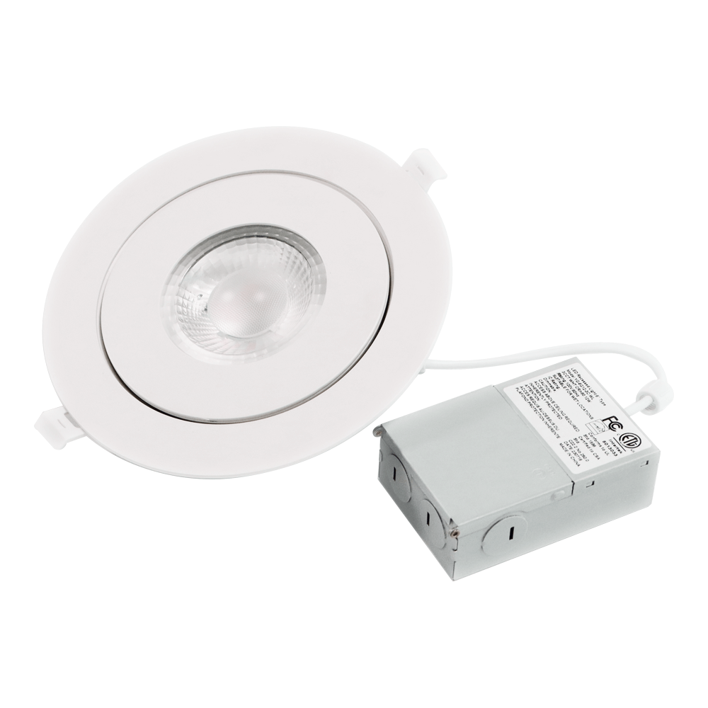 6'' Color redondo seleccionable 3000K/4000K/5000K/6000k 3CCT 5CCT 3CCT+WS Luz empotrada LED con cardán regulable con caja de conexiones 120V Clasificación ETL IC 