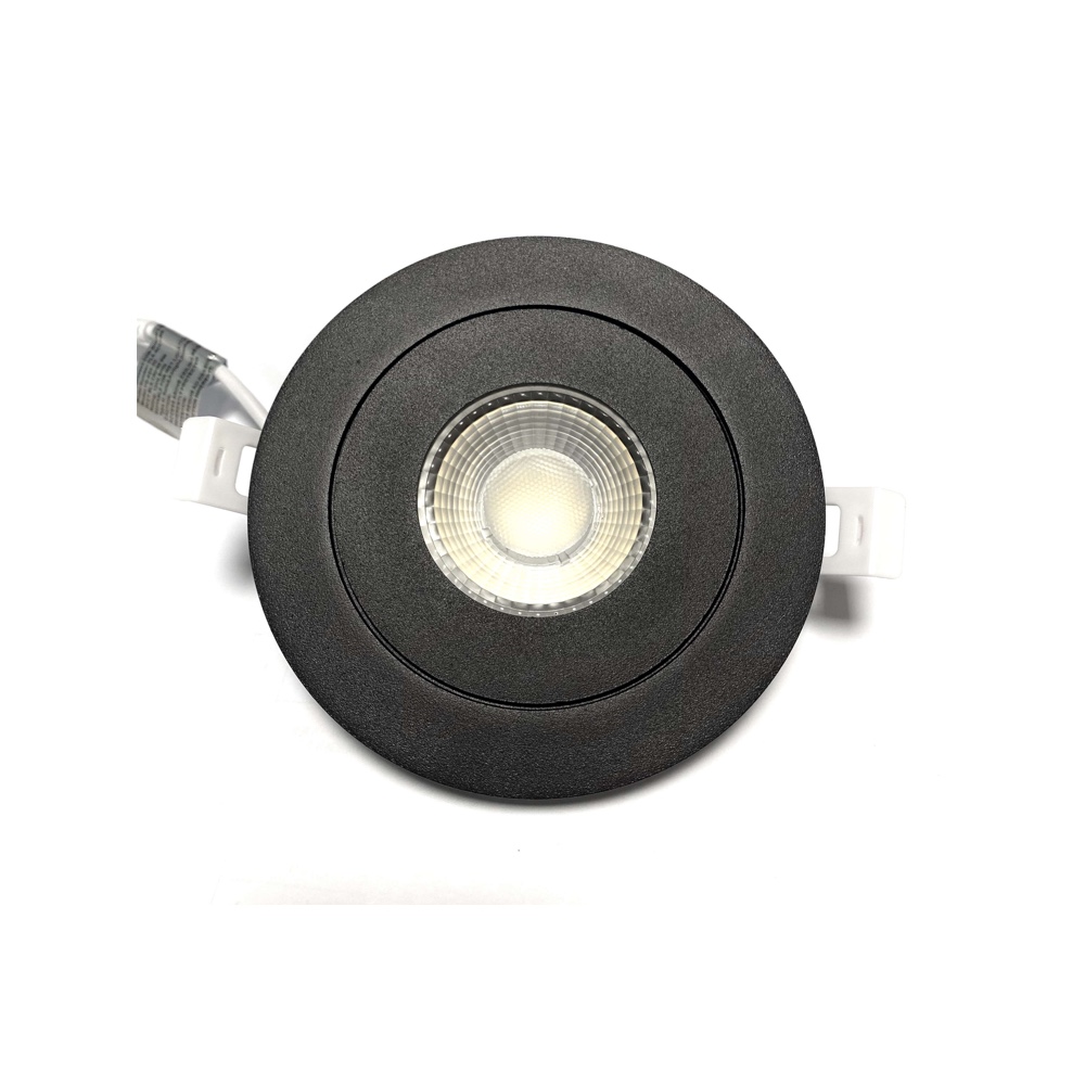 Downlight empotrable con cardán LED negro